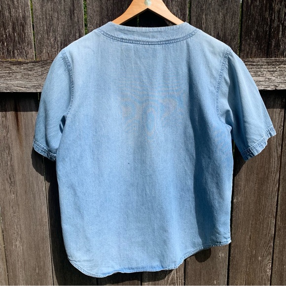 Vintage Faded Denim Jersey Cut Top - Picture 4 of 8